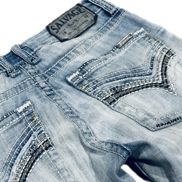 👖🦋 BUCKLE SALVAGE “Havoc” Slim Straight Jeans | Lt. Wash Distressed Women’s 29S - Picture 5 of 9